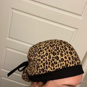 Cheetah print scrub cap